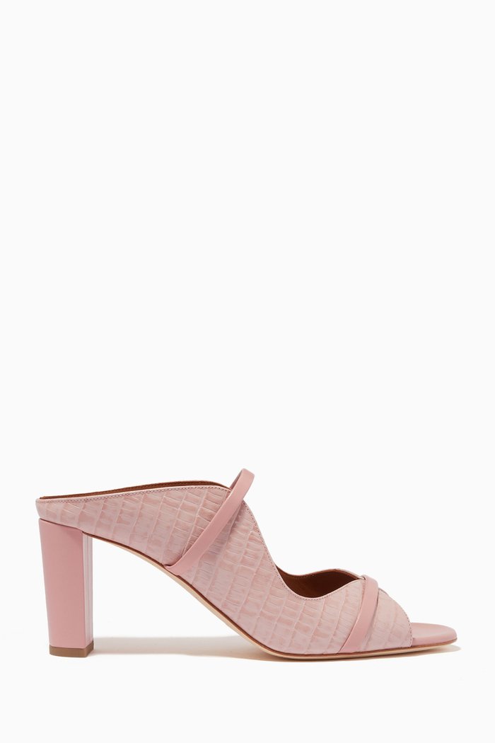 

Norah 70 Mules in Croc-embossed Leather, Pink