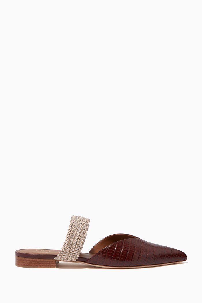 

Maisie Flats in Croc-embossed Leather, Brown