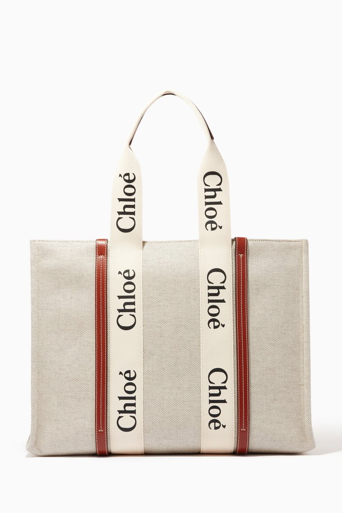 

Large Woody Tote Bag in Canvas, Brown