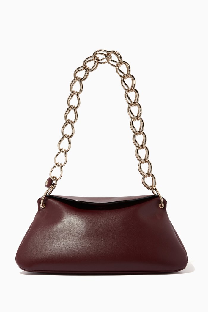 

Small Juana Shoulder Bag in Calfskin, Burgundy