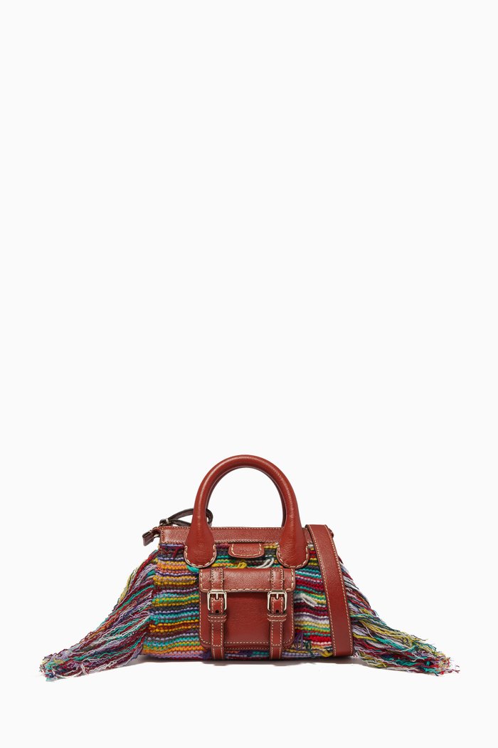 

Edith Mini Bag in Recycled Cashmere Knit & Buffalo Leather, Multicolour