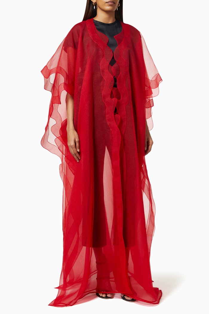 

Double Butterfly Overlay in Organza, Red