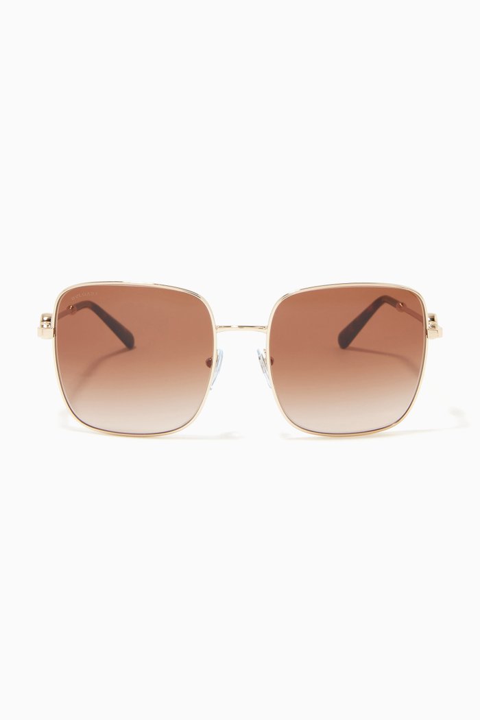 

Bvlgari Bvlgari Square Sunglasses in Metal, Gold