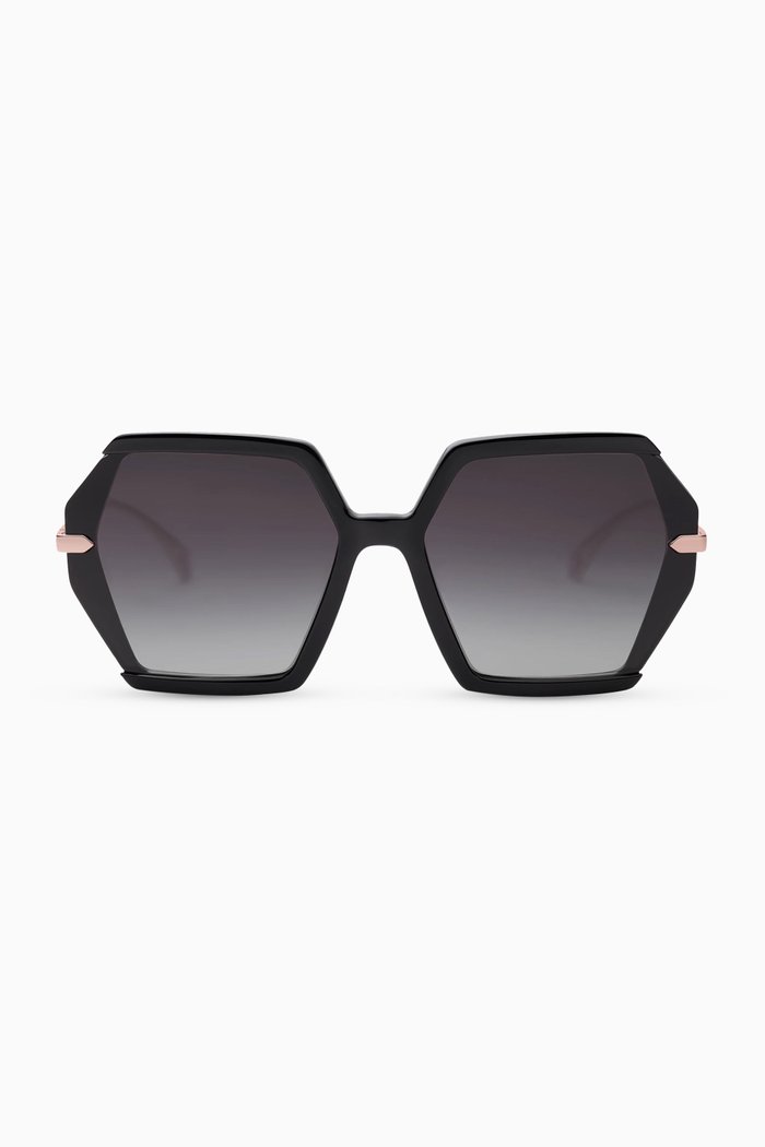 

Geometric Sunglasses in Acetate, Black