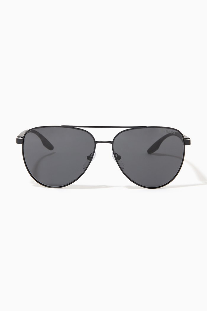 Pilot Sunglasses in Metal, Black