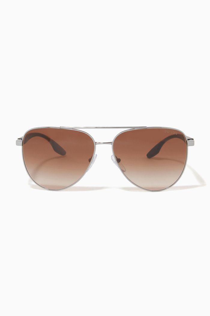 

Aviator Sunglasses in Metal, Grey