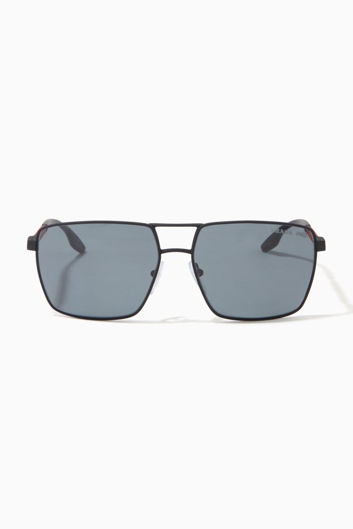 

Aviator Sunglasses in Metal, Black