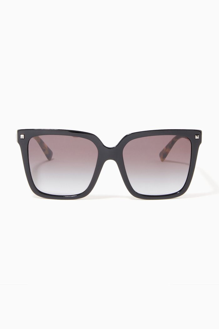 

Valentino Garavani Square Sunglasses in Acetate, Black