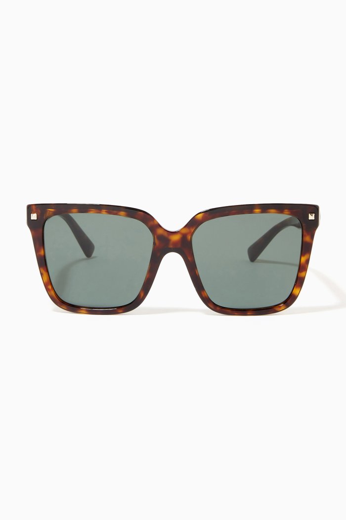 

Valentino Garavani Square Sunglasses in Acetate, Brown