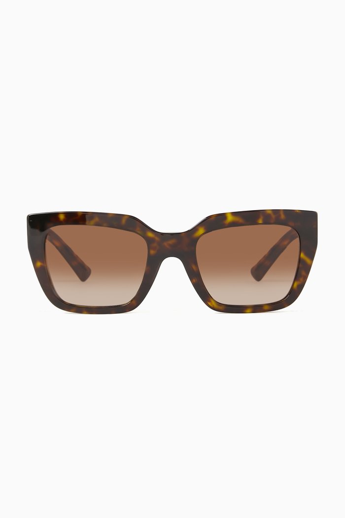 

Valentino Garavani Rockstud Square Sunglasses in Acetate, Brown