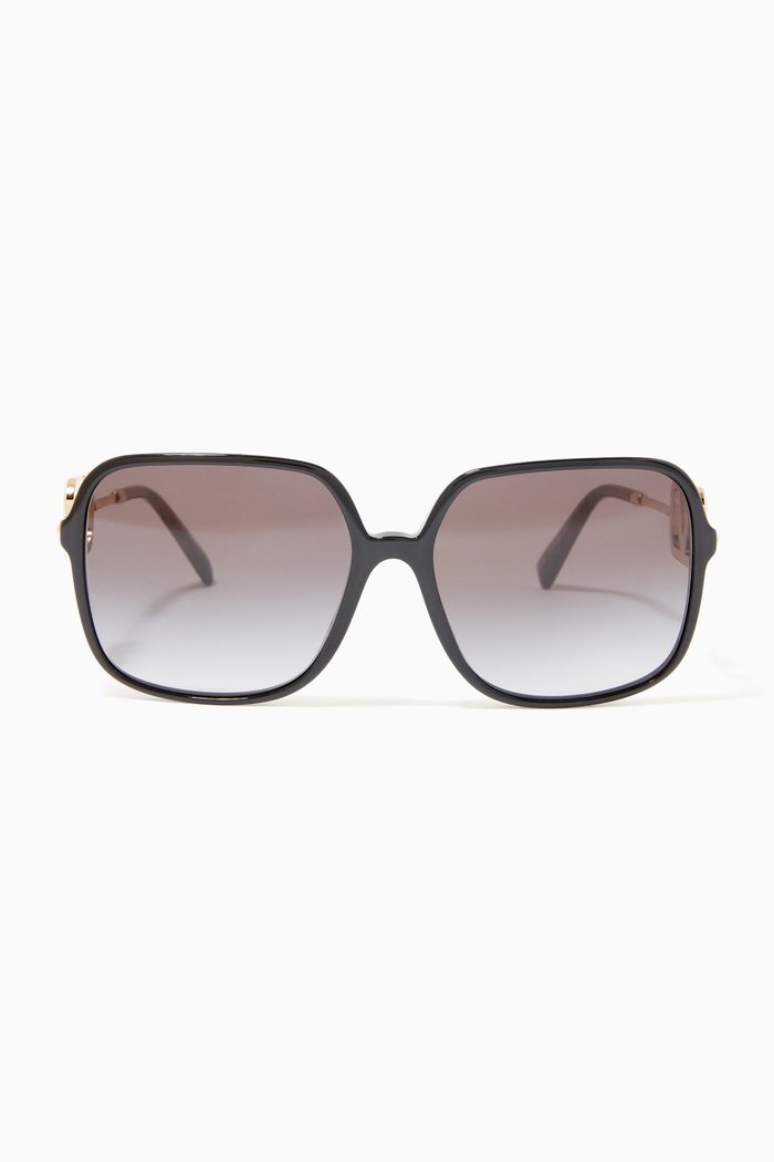 

Valentino Garavani VLOGO Square Sunglasses in Acetate, Black