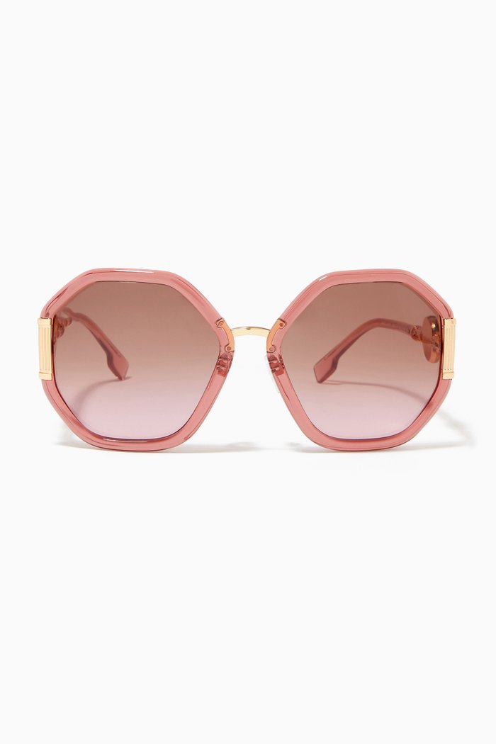 

Irregular Sunglasses with Medusa Medallion, Pink