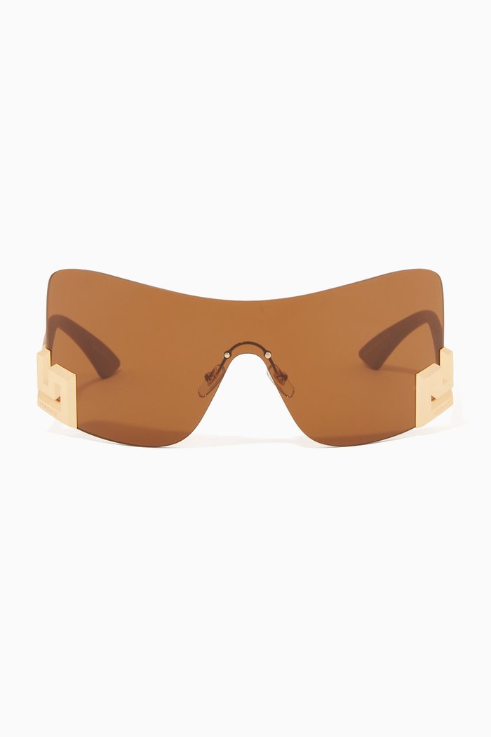 

Greca Square Sunglasses, Brown