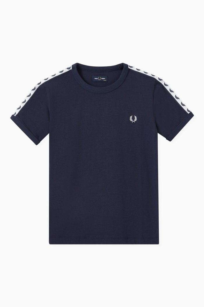 

Taped Ringer T-shirt in Cotton Jersey, Blue