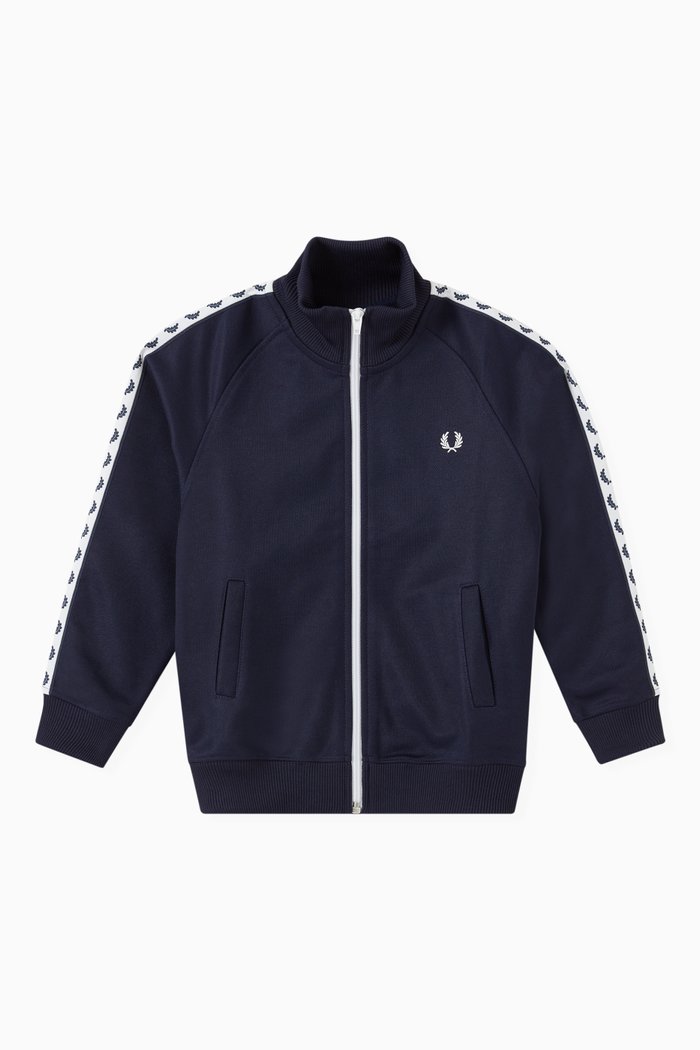 

Taped Track Jacket in Shiny Tricot, Blue