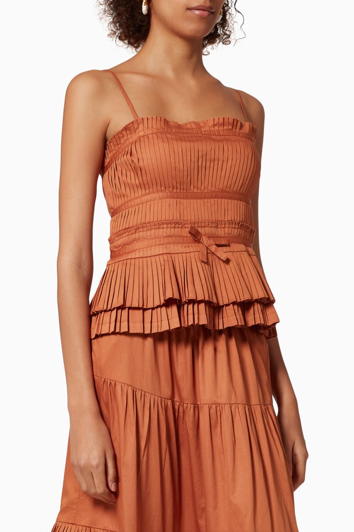 

Golden Fields Pleated Top, Metallic