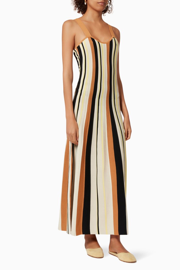 

Radiant Stripe Dress in Viscose Knit, Multicolour