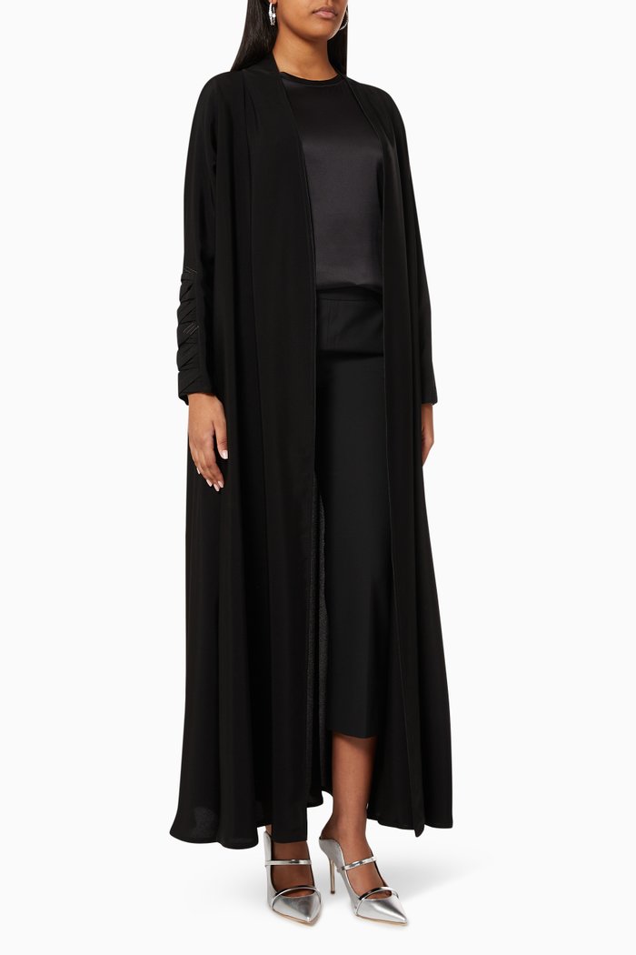 

Long Sleeve Abaya in Crepe, Black