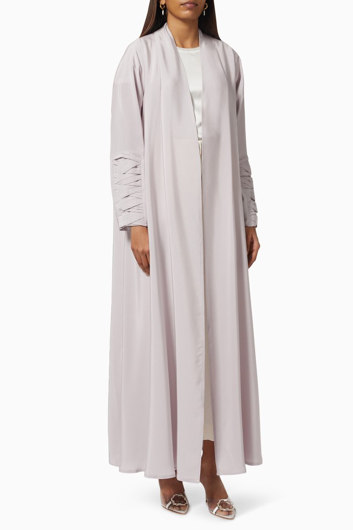 

Long Sleeve Abaya in Crepe, Pink