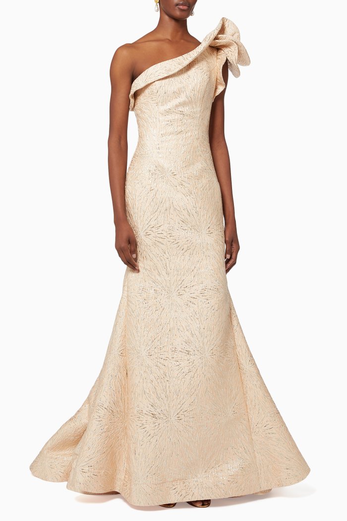 

One Shoulder Gown, Gold