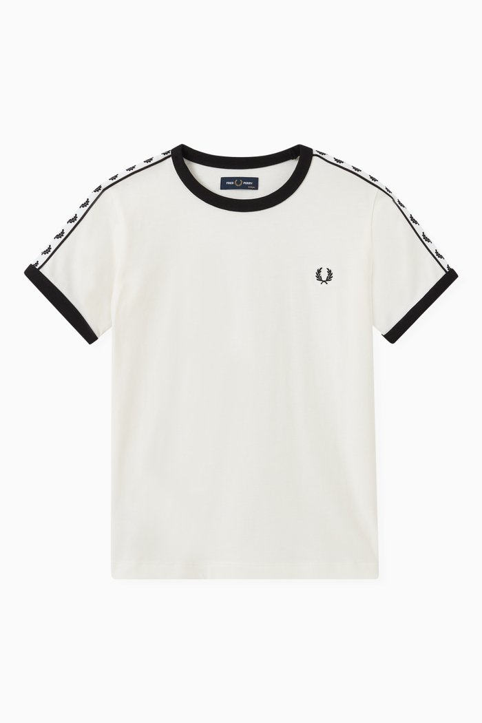 

Taped Ringer T-shirt in Cotton Jersey, White
