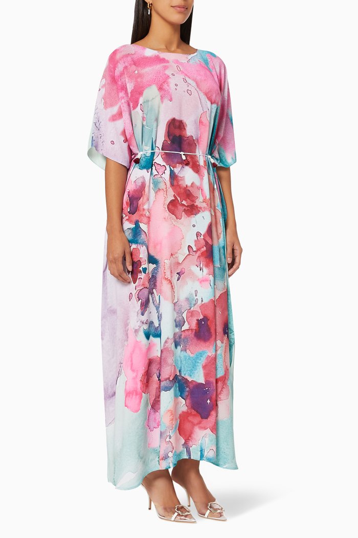 

Floral Kaftan in Georgette, Multicolour