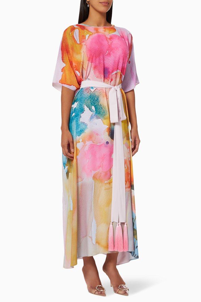 

Floral Kaftan in Georgette, Multicolour