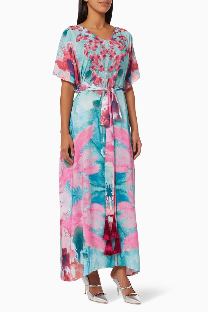 

Floral Print Loose Kaftan, Multicolour