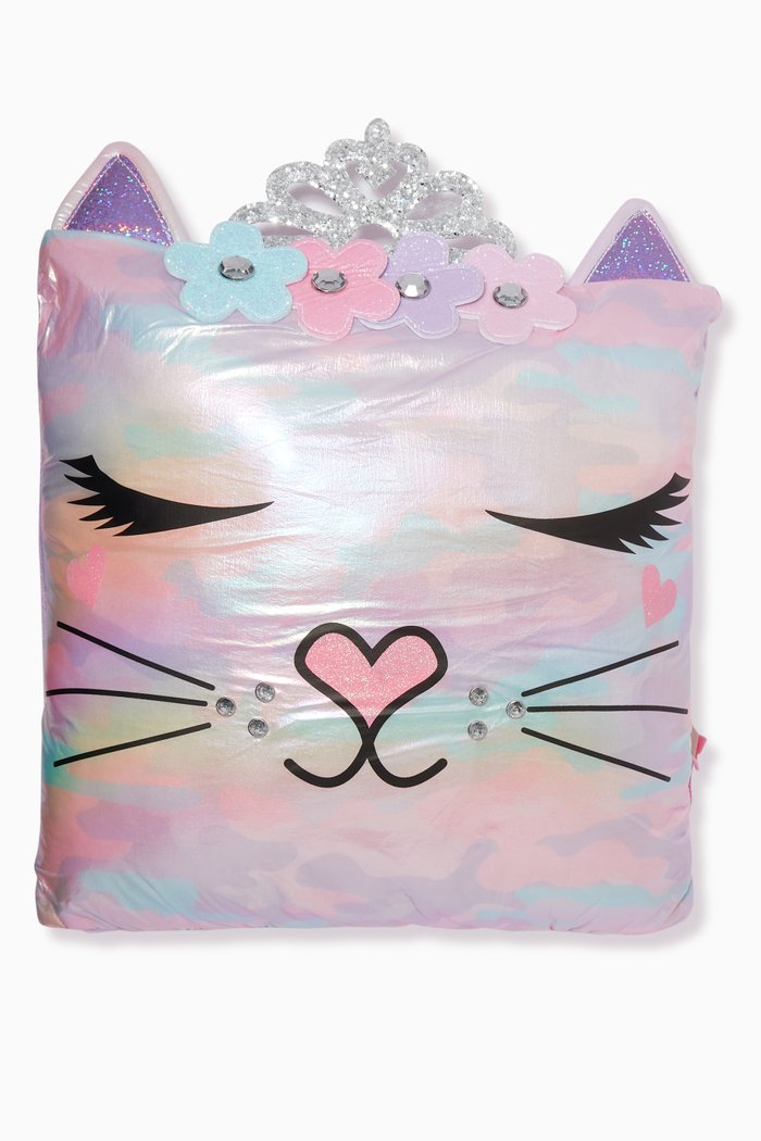 

Miss Bella Flower Crown Metallic Camo Pillow, Multicolour