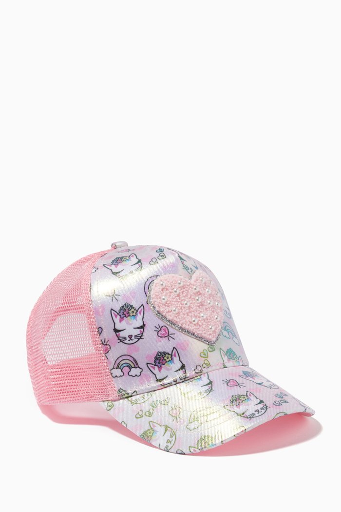 

Miss Bella Love & Rainbows Print Metallic Baseball Hat, Multicolour