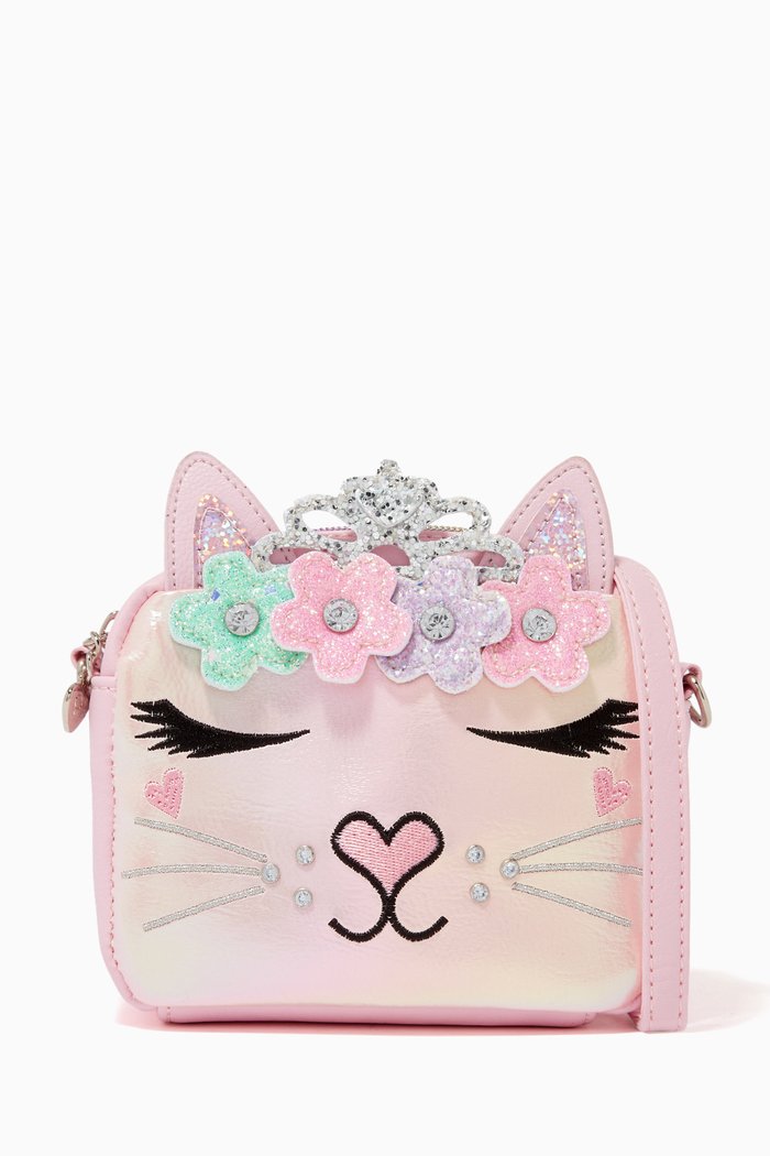 

Miss Bella Flower Crown Heart Print Crossbody, Pink
