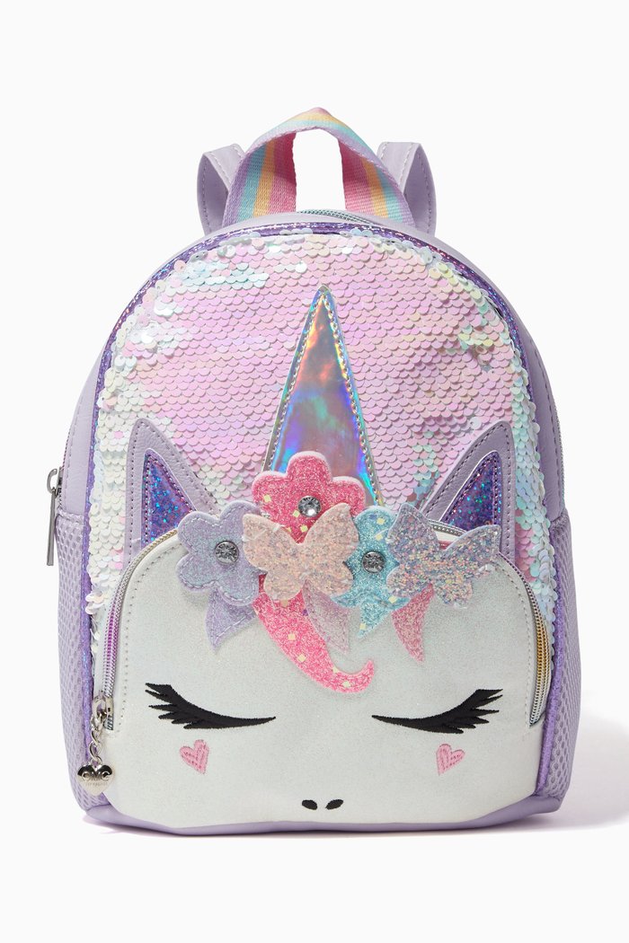 

Mini Miss Gwen Flower Crowned Sequins Backpack, Purple