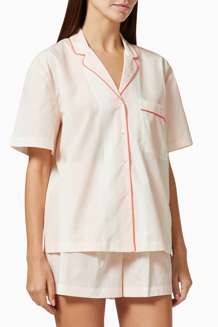 

Stripe Pyjama Set in Cotton, Pink