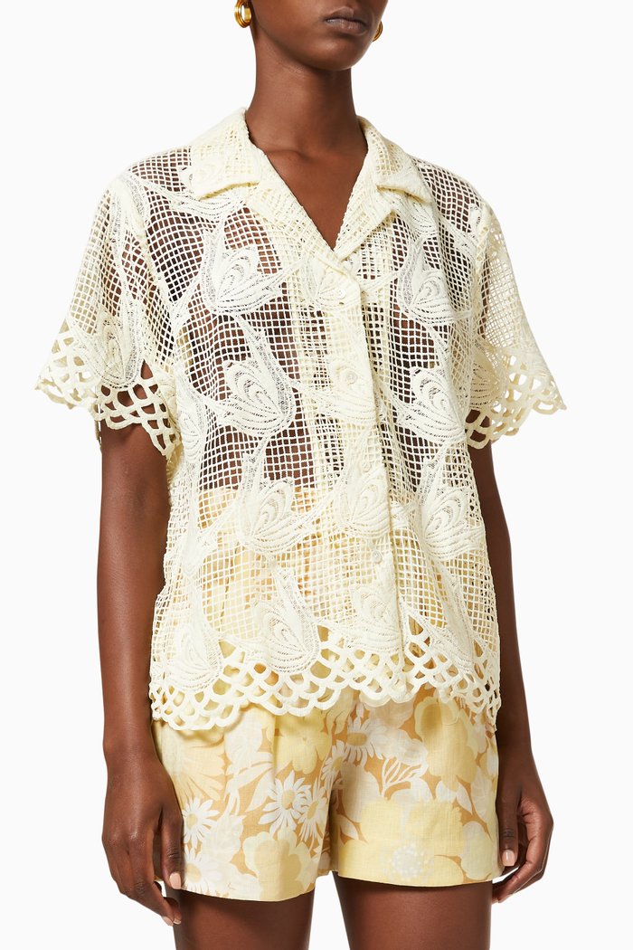 

Lace Camp Shirt, Yellow