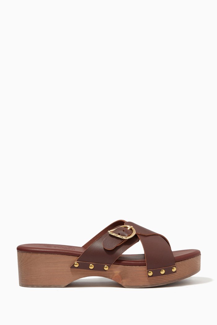 Marilisa Clog in Leather, Brown