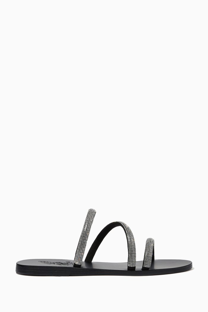 Polytimi Diamante Sandals in Leather, Black