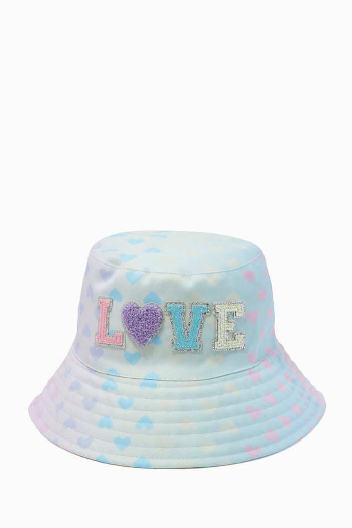 LOVE Ombre Heart Print Bucket Hat, Multicolour