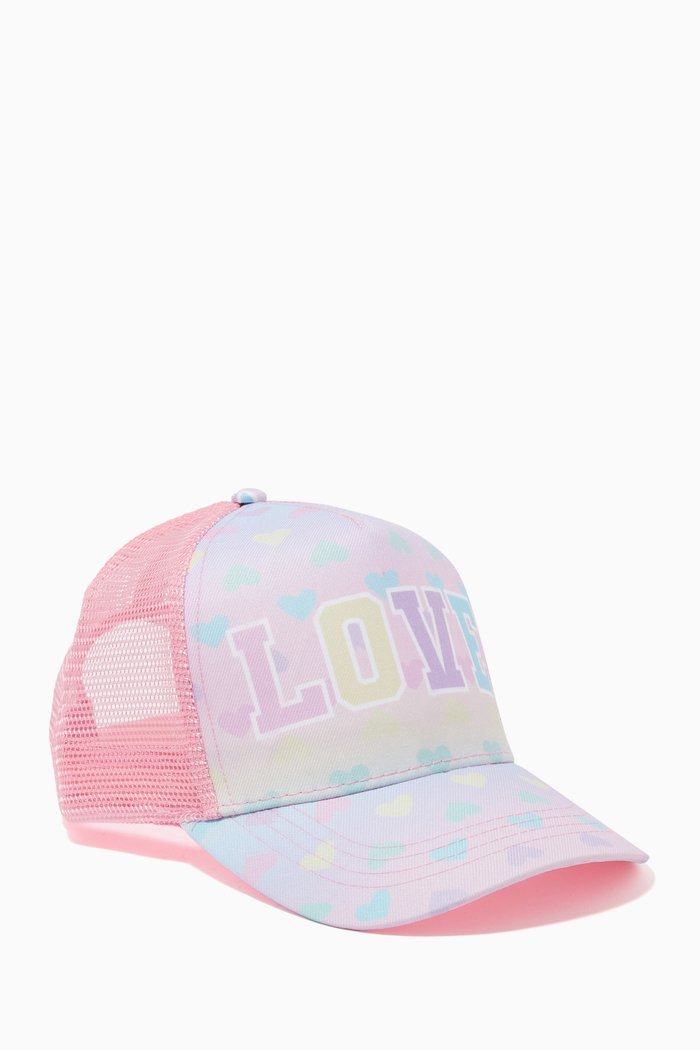 

LOVE Heart Print Baseball Hat, Multicolour