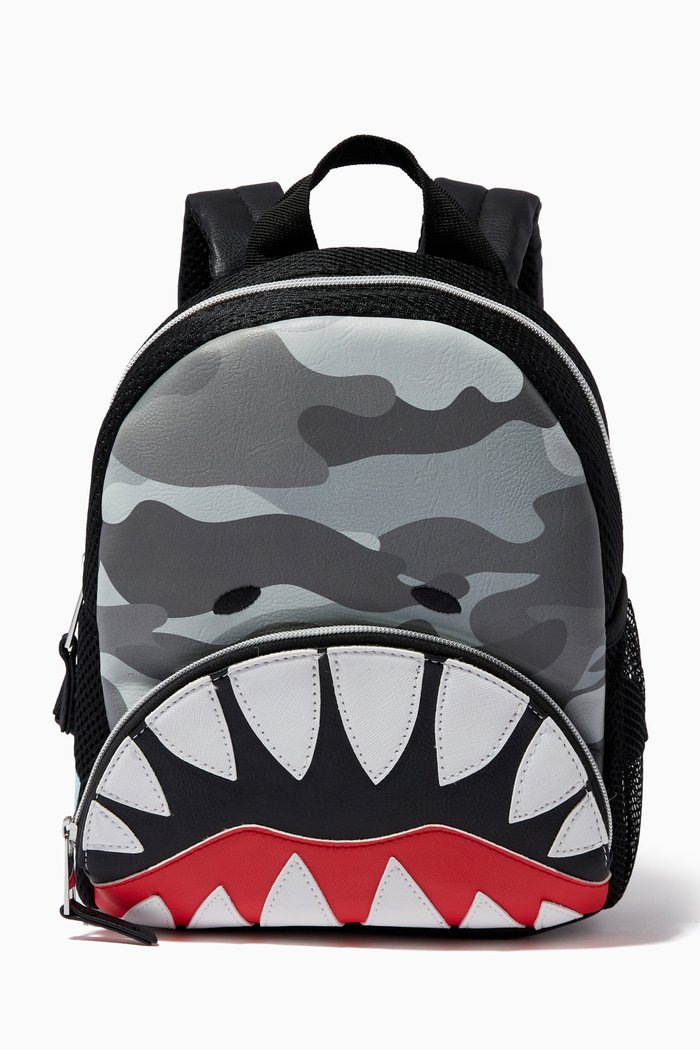 

Mini Shark Camo Backpack, Grey