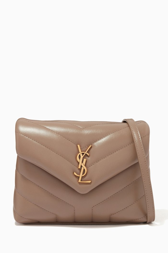 Toy Loulou Bag in "Y" Matelassé Leather, Neutral
