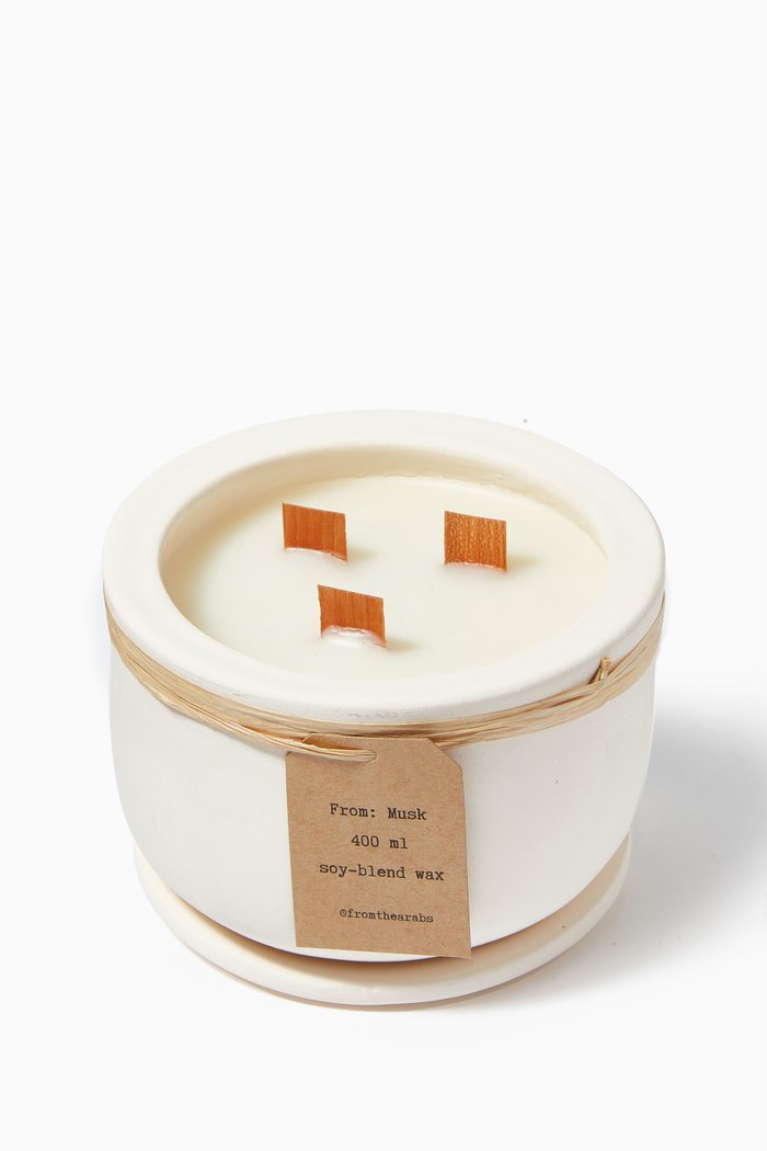 

Musk Scented Candle, 400ml, White