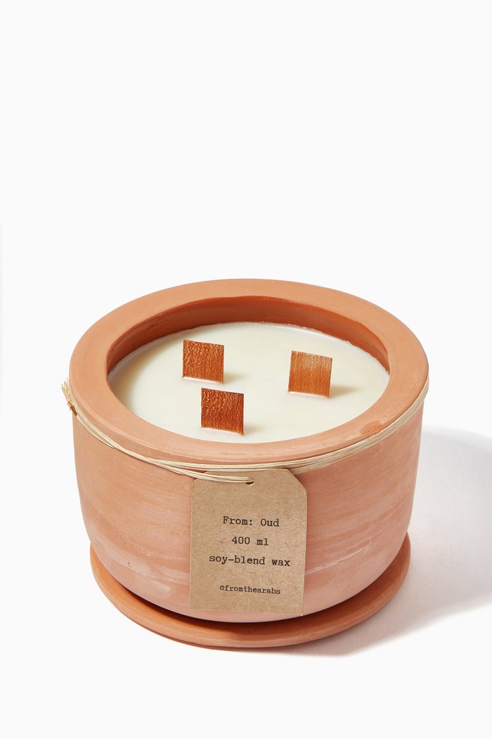 

Oud Scented Candle, 400ml, Brown