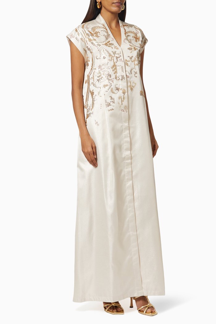 

Audre Dress in Lurex Brocade, Neutral