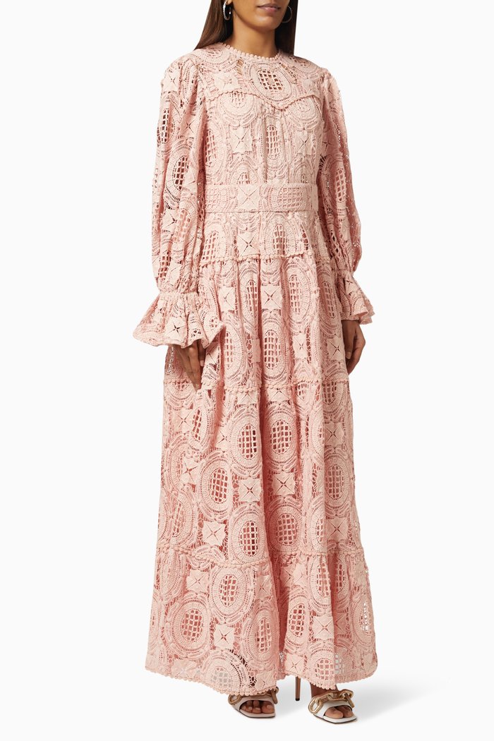 

Zatana Dress in Cotton Lace, Pink