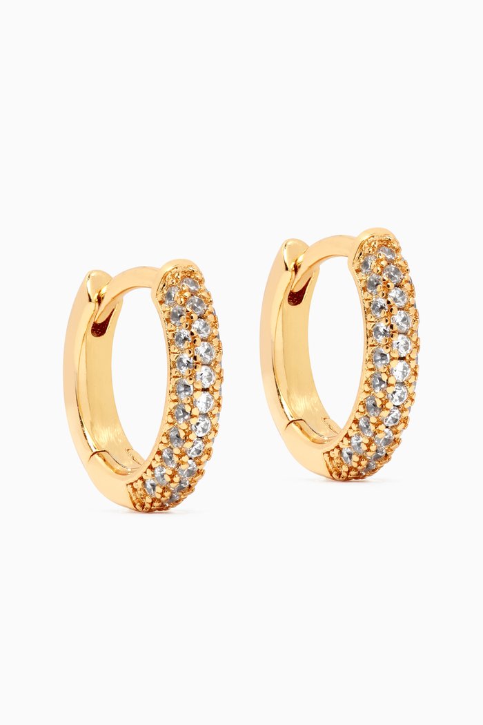 

Dome Pavé Huggies in 18kt Gold Plating