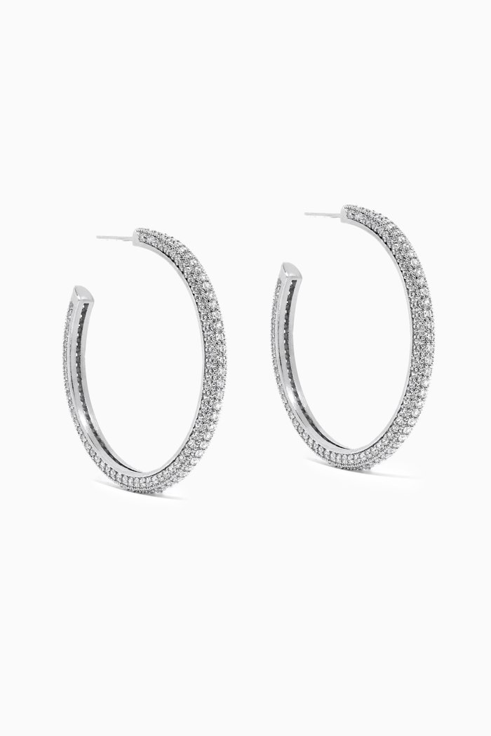 

Josephine Pavé Hoops in 18kt Silver Plating
