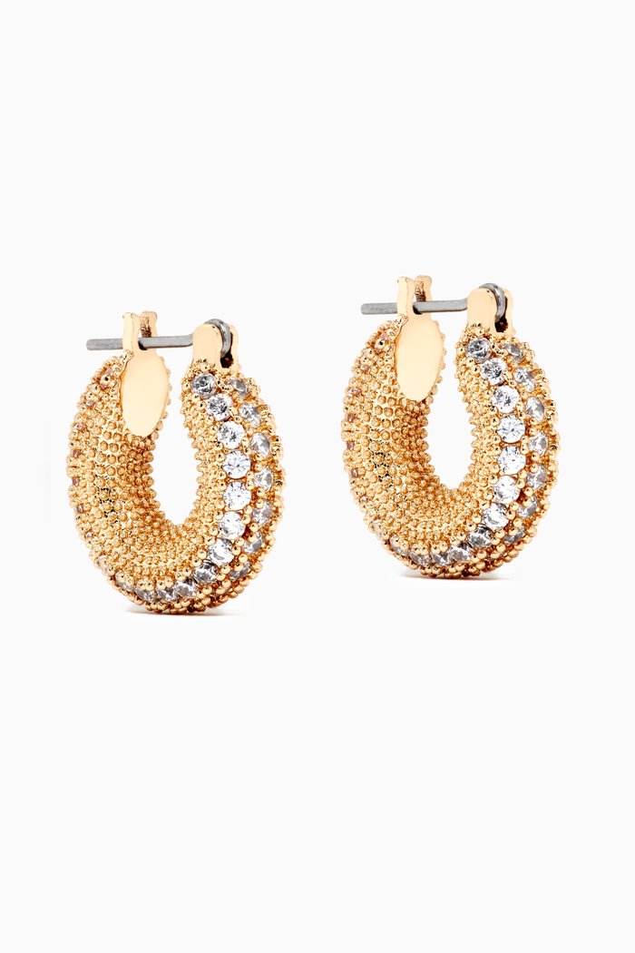 

Giselle Pavé Hoops in 18kt Gold Plating