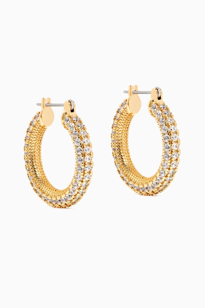 

Estelle Pavé Hoops in 18kt Gold Plating