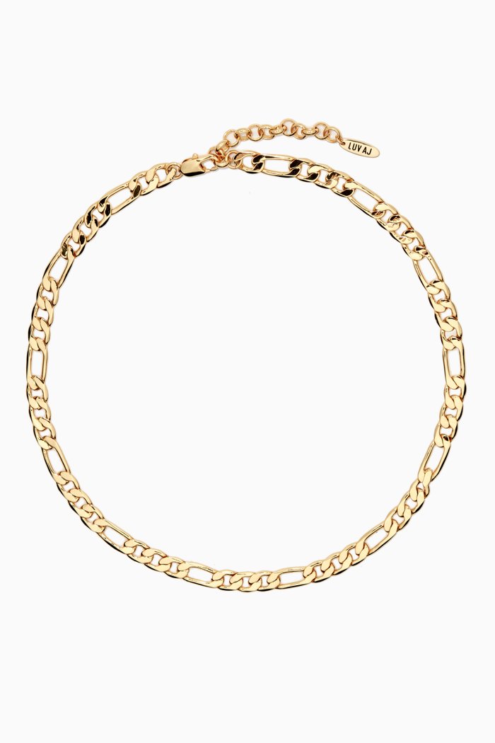

XL Figaro Chain Necklace in 18kt Gold Plating