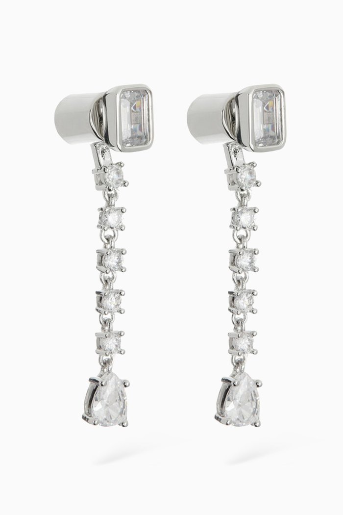 

Sylvie Stone Drop Earrings in Silver Plating